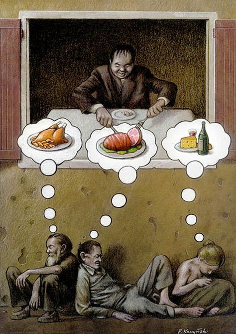 Thought-Provoking Satirical Illustrations by Pawel Kuczynski (Part II) - Imgur Satirical Illustrations, Art With Meaning, Meaningful Pictures, Social Art, Deep Art, Meaningful Art, Art Et Illustration, Poznan, Art Academy