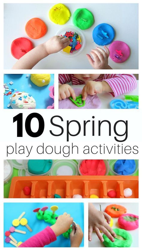 Spring Play Dough Activities for Preschool #spring #kids #prek #kindergarten #preschool #ece Sahm Activities, Playdough Activities Preschool, Spring Playdough, Spring Play Dough, Play Dough Activities, Spring Sensory, Play Preschool, Preschool Sensory, Preschool Spring