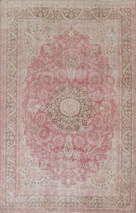 This is an antique handmade one-of-a-kind Oriental Rug. Professionally washed & cleaned. Very Good (Evenly Low Pile) condition. The primary color is Pink. 10' 6'' X 7' 10'' Ft. | 320 X 239 cm Rug Features: - Hand-Knotted - One-of-a-kind - 100% Wool - Easy to clean - Antique This rug comes with free shipping and a free 30 days return for a full refund. (Applies for shipments and returns in the US - Except HI and AK) Want to see more Distressed and Antique Rugs? Search for the size and color t Persian Pink Rug, Pink Persian Rugs, Light Pink Persian Rug, Light Persian Rug, Persian Rug Pink, Vintage Pink Rug, Persian Rug Wallpaper, Pink Rug Aesthetic, Pink Carpet Bedroom