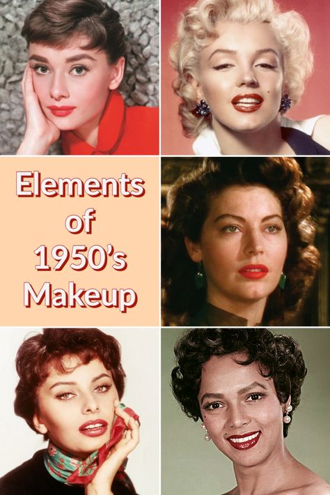 1950 Make Up Look, Makeup 1950s Vintage, 50 S Makeup, 1958 Makeup, 1950s Women Makeup, 1050s Makeup, 50s Make Up Look, 50s Fashion Icons, 1950s Fashion Hollywood