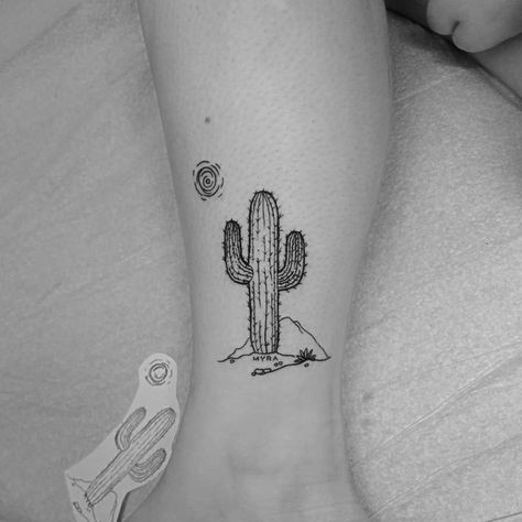 For Me Tattoo, Desert Tattoo, Arizona Tattoo, Me Tattoo, Cactus Tattoo, Petite Tattoos, Gaming Tattoo, Classy Tattoos, Line Tattoos