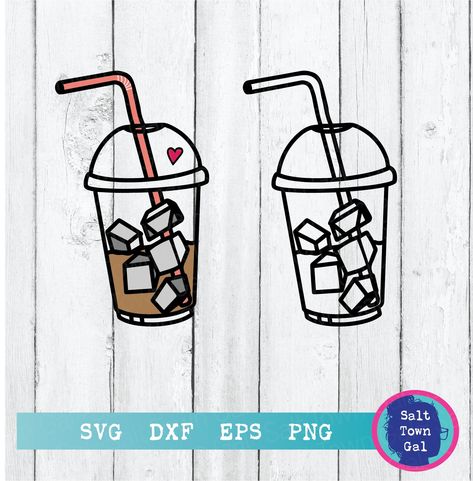 Iced Coffee Cup Design, Piercing Inspiration, Coffee Tattoo, Coffee Icon, Coffee Tattoos, Svg Ideas, Coffee Drawing, Cup Svg, Coffee Cup Design