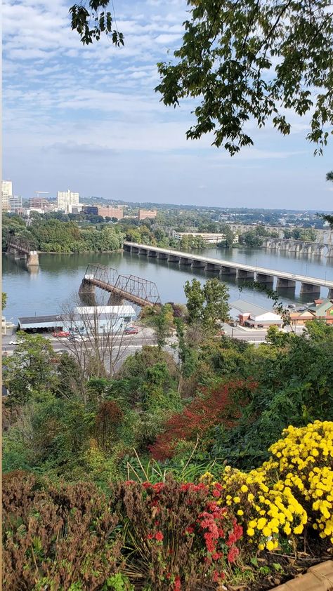 The Susquehanna River in Harrisburg, Pennsylvania Allegheny Mountains, City Ideas, Harrisburg Pennsylvania, Susquehanna River, Harrisburg Pa, City Aesthetic, Capital City, Places Ive Been, Pennsylvania