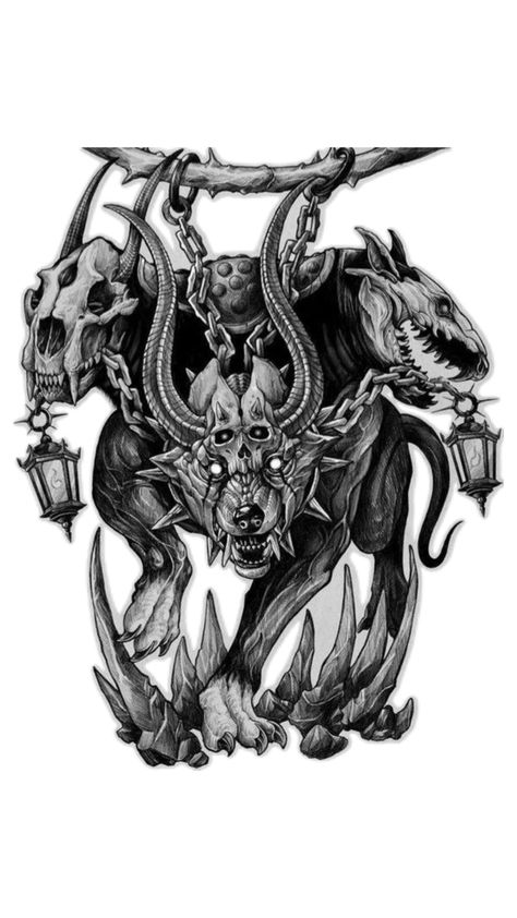 Cerberus Dog Tattoo, Three Headed Dog Tattoo Greek Mythology, 3 Headed Dog Tattoo Greek, Three Headed Tattoo, Cerberus Tattoo Design Greek Mythology, Three Headed Dog Drawing, 3 Headed Dog Drawing, Hell Hound Tattoo, 3 Headed Dog Tattoo