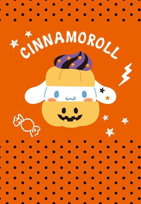 wallpaper halloween | Tumblr Cinnamon Roll Sanrio Halloween, Cinnamoroll Halloween Wallpaper, Cinnamon Roll Halloween, About Cinnamoroll, Spooky Sanrio, Kawaii Folder, Halloween Cinnamoroll, Cinnamoroll Halloween, Halloween Profile