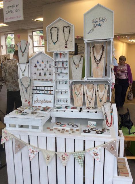 Art Bead Scene Blog: Inside the Studio with Rebecca of Songbead Craft Stall Display, Craft Fair Vendor, Stall Display, Jewelry Booth, Vendor Displays, Craft Fairs Booth, Craft Booth Displays, Diy Display, Craft Stalls