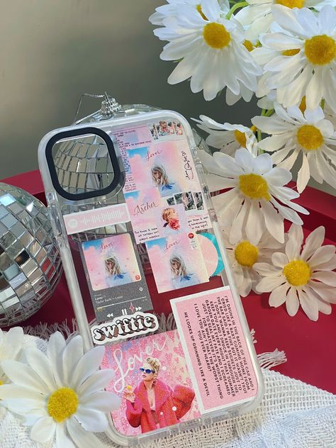 Diy Clear Phone Case Ideas Taylor Swift, Taylor Swift Phone Case Stickers, Phonecase Sticker Taylor Swift, Aesthetic Taylor Swift Phone Case, Lover Phone Case Taylor Swift, Taylor Swift Phone Case, Iphone Cases Taylor Swift, Swift Code, Marco Polaroid