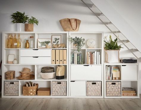 Shelf Decor Living Room, Wall Storage Unit, Cube Bookcase, Cube Shelves, Shelf Bookcase, Fantastic Furniture, Home Organisation, Ikea Hack, Home Office Decor