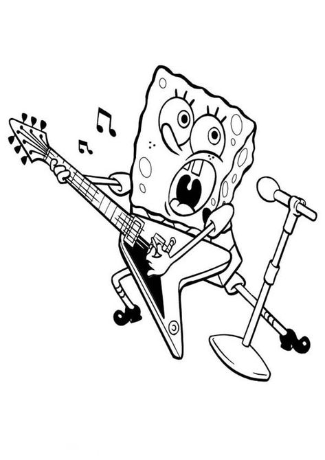 SpongeBob Acting Like A Rock Star Coloring Page : Kids Play Color Rock Coloring Pages, Rock Coloring, Puffin Rock, Coloring Rocks, Halloween Coloring Pictures, Spongebob Coloring, Kindergarten Coloring Pages, Star Coloring Pages, Spring Coloring Pages