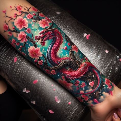 Indian Tattoos, Bright Tattoos, Dragon Tattoo Art, Dragon Sleeve Tattoos, Dragon Tattoo For Women, Beautiful Tattoos For Women, Neck Tattoos Women, Fire Tattoo, Small Tattoos Simple