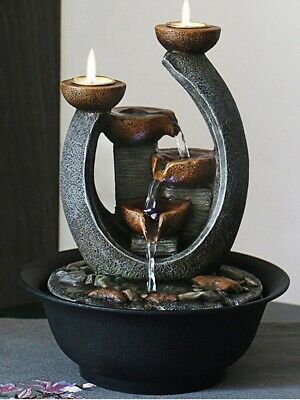 (eBay) Multifunction Indoor Water Fountain & Candle Holder Tabletop Fountains With Rock Creative Candle Holders, Waterfall Incense, Tabletop Water Fountain, Water Candle, Indoor Water Fountains, Indoor Waterfall, Tabletop Fountain, Fountain Feature, Creative Candles