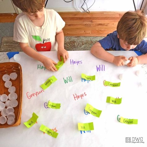 Crack a Name; an Indoor Easter Activity - Days With Grey Egg Activities For Kids, Diy Name Cards, Egg Activities, Easter Egg Activities, Easter Activities For Preschool, Easter Games For Kids, Preschool Names, Kids Activities At Home, Easter Preschool