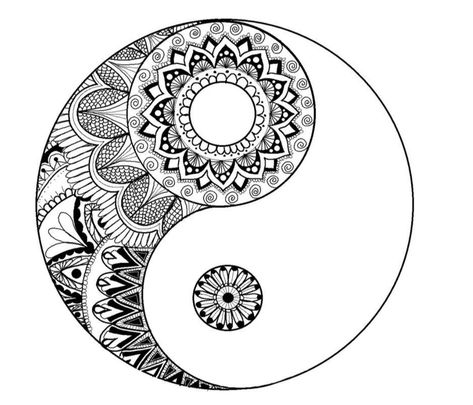 Ying Yang Mandala, Jing Jang, Ying Yang Tattoo, Yin Yang Art, Yin Yang Tattoos, Love Coloring Pages, Mandala Tattoo Design, Tattoo Design Book, Mandala Artwork