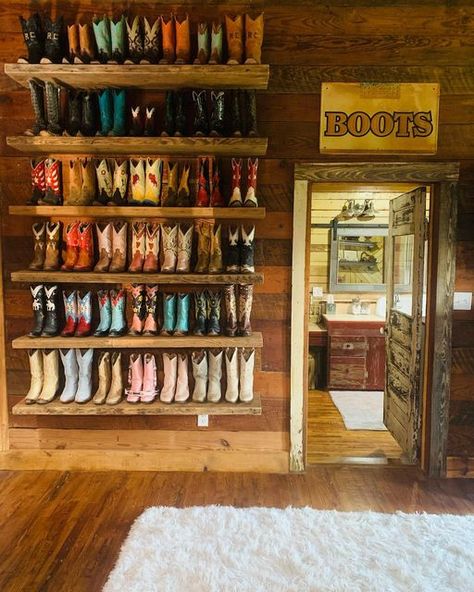 Boot Wall, Floating Shelves Bedroom, To My Bestie, Western Bedroom Decor, Western Bedroom, Anna White Diy Plans Furniture, Anna White Diy, 2x4 Furniture, Western Home