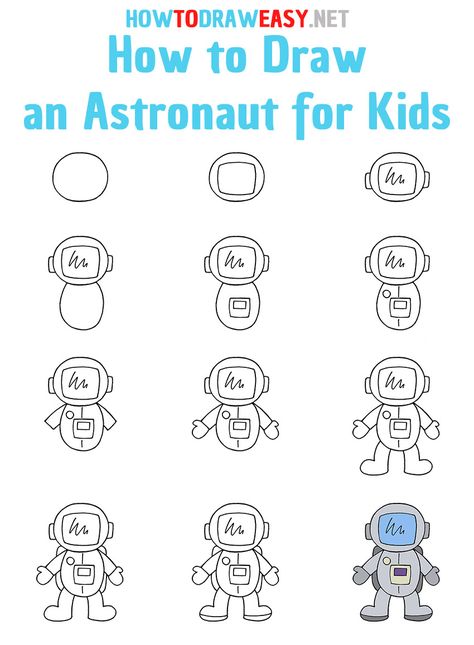 How to Draw an Astronaut Step by Step #Astronaut #AstronautDrawing #EasyAstronautDrawing #AstronautDrawingforKids #StepbyStepAstronautDrawing #AstronautStepbyStep #AstronautSimpleDrawing #CartoonAstronautDrawing #Spaceman #Spacemandrawing #Space How To Draw An Astronaut, Easy Astronaut Drawing, Kids Drawing Lessons, Elementary Drawing, Step By Step Art, Astronaut Drawing, Drawings For Kids, Astronaut Cartoon, Drawing Lessons For Kids