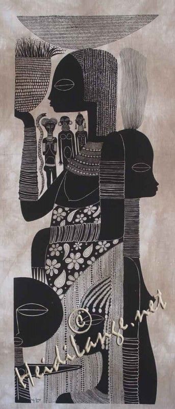 Batik Canvas Print Size: Width: 46 cm = 18 inches Height: 110 cm = 43 inches #heidilange #batik #batikmodern #art #print #design #drawing #prints #instagood #losangeles #nyc #illustration #poster #graphicdesign #handmade #africandesign #africanqueen #norfolkstylist #africanprint #stylist #love #beauty #women African Indigenous Art, African Art Patterns, African Art Drawings, African Art Paintings Culture, African Pattern Art, African Illustration, Africa Artwork, African Artwork, Arte Folk