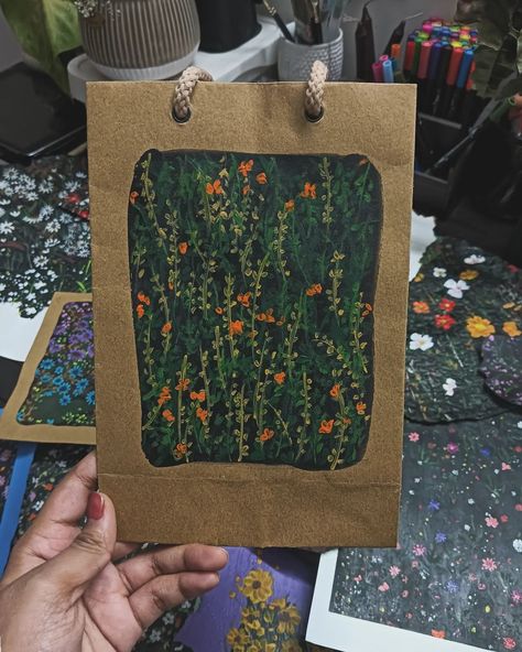 I repeat: any surface will work for an artist! . . . [Floral art, floral artwork, floral painting, flower art, flower artwork, flower painting, gouache painting, gouache artwork, gouache art, floral gouache painting, floral gouache artwork, painting, artwork, art, floral, flower, floral artistry, flower gouache painting, flower gouache artwork, viral, canvas, canvas art, canvas arte, canvas artwork, botanical, botanical art, botanical artwork, botanical artworks, botanical artist, botanical a... Paper Bag Painting, Flower Painting Gouache, Flower Gouache, Floral Gouache, Painting Gouache, Flower Artists, Acrylic Artists, Gouache Art, Botanical Artwork