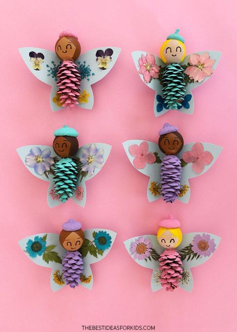 Pine Cone Fairy, Nature Crafts Kids, Diy Kosmetik, Fairy Crafts, Pine Cone Crafts, Camp Ideas, Toddler Art, Childrens Crafts, Kids Fun