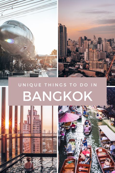 Discover unique and unusual things to do in Bangkok including staying in a quirky airbnb with a rooftop pool and visiting the cool plane market. #uniquethingstodoinbangkok #bangkokuniquethingstodo #bangkokthailandtravel #bangkokthailandaesthetic #bangkoktravel #bangkokmarket #bangkokaesthetic #bangkokthingstodo #bangkokthingstosee #bangkokunusualplaces #bangkokunusualplacestovisit Thailand Shopping, Bangkok Shopping, Thailand Tourist, Thailand Destinations, Thailand Adventure, Thailand Travel Guide, Thailand Backpacking, Thailand Hotel, Bangkok Travel