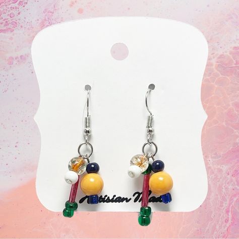 Multi Color | Drop Dangle Earrings | Festive | Fishhook | Hypoallergenic Silver, Mixture Of Multi Colors And Acrylic And Glass Beads 100% Hypoallergenic Material: Alloy, High-Quality Nickel Free & Lead Free, Safe And Durable Christmas Bead Earrings, Rasta Earrings, Creepy Earrings, Tahitian Pearl Earrings, Teardrop Jewelry, Science Jewelry, Silver Chain Earrings, Blue Crystal Earrings, Arrow Earrings