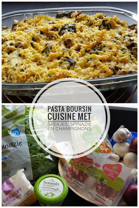 Pasta Boursin, Recept Pasta Oven, Oven Pasta, Lasagna Pasta, Food Easy, Ww Recipes, Pizza Pasta, Weight Watchers Meals, Gnocchi