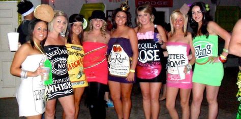 Alcohol Halloween Group Costumes. Best Homemade Costumes! Drink Costumes Alcoholic, Alcohol Halloween Costumes, Cowgirl Halloween Costumes, Halloween Alcohol, Tattoos Architecture, Halloween Costumes For Adults, Animals Tattoos, Last Minute Halloween Costume, Birthday 30