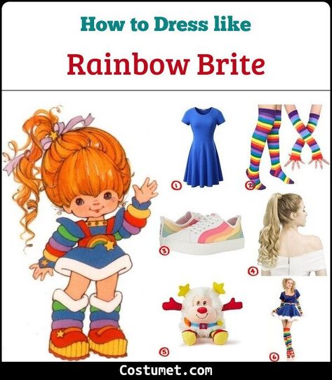 Rainbow Brite Costume for Cosplay & Halloween 2021 Diy Rainbow Bright Costume, Rainbow Bright Cosplay, Rainbow Brite Cosplay, Diy Rainbow Brite Costume Adult, Rainbow Brite Costume Diy, Rainbow Brite Halloween Costume, Rainbow Bright Costume, Diy Plus Size Halloween Costumes, Rainbow Bright Costumes