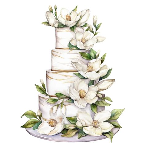 Wedding Cake Watercolor, Wedding Cake Drawing, Wedding Cake Clipart, Cakes Clipart, Cake Watercolor, Watercolor Wedding Cake, Cake Clipart, Cake Drawing, Etsy Stickers