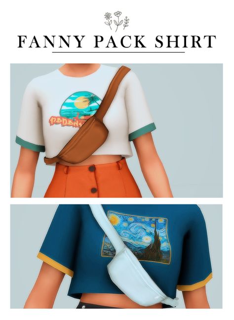 FANNY PACK SHIRT RECOLOR | Ziearel on Patreon Sims 4 Cc Maxis Match Active Wear, Ts4 Mm Clothes, Sims 4 Mm Clothes, Sims 4 Long Sleeve, Sims Patreon, Clothes Cc, Cc Clothes, Pelo Sims, The Sims 4 Packs