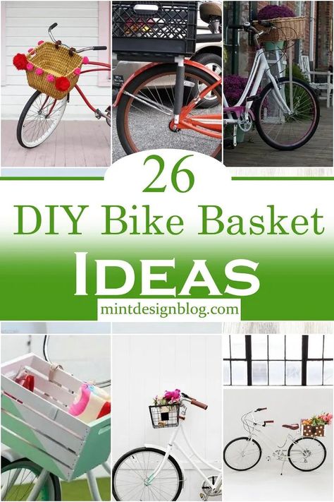 26 DIY Bike Basket Ideas Bicycle Basket Ideas, Diy Bicycle Basket, Bike Decorating Ideas, Diy Bike Basket, Bike Accessories Diy, Diy Car Projects, Bike Basket Liner, Dog Bike Basket, Rear Bike Basket