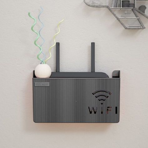 Faster shipping. Better service Router Wall Mount Ideas, Wifi Router Storage Ideas, Router Box, Hide Router, Router Storage, Cable Organizer Box, Router Wifi, Box Shelves, Box Wall