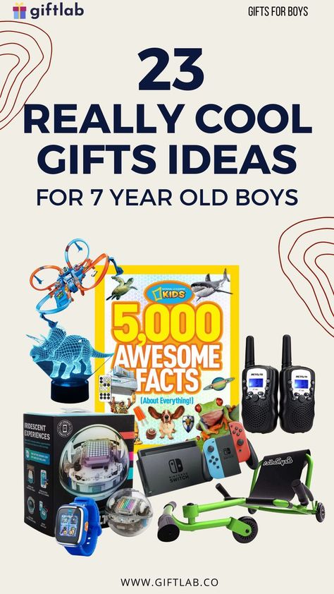 7 years old is when boys become curious and interested about the world around them. They want to try new things, discover what they like, and they can even be pretty obsessed about it. So if you're looking for a gift to give him, here are some great gift ideas that 7 year old boy will surely obsess over! #giftideas Birthday Gifts For 7 Year Boy, Gifts For 8-10 Boys, Gifts For Boys 4-6, Gifts For Boys 6-8, Gifts For Little Boys 8-10, Smart Boy, Hobbies For Kids, National Geographic Kids, Christmas Gifts For Boys