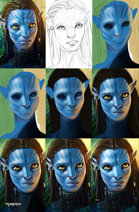 Avatar Acrylic Painting, Avatar Portrait, Blue Avatar, Prismacolor Art, Colored Pencil Artwork, Pandora Avatar, Avatar Movie, Art Drawings Sketches Pencil, Hello Kitty Art