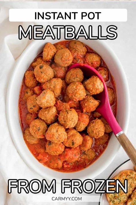 Get dinner ready in just minutes thanks to this saucy Instant Pot Meatballs recipe. Cooking frozen meatballs in the Instant Pot is so quick and easy! Frozen pressure cooker meatballs. Pressure Cooker Meatballs Frozen, Instant Pot Frozen Meatballs And Sauce, Instapot Frozen Meatballs, Frozen Meatballs Instant Pot, Easy Instant Pot Recipes For Beginners, Instant Pot Frozen Meatballs, Slow Cooker Frozen Meatballs, Pressure Cooker Meatballs, Frozen Turkey Meatballs