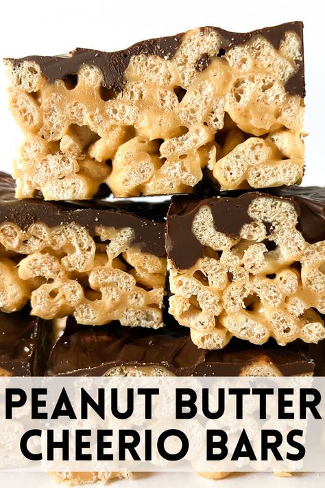 Cheerio Bars Marshmallow, Cherrios Bars Marshmallow Peanut Butter, Cherrios Bars Marshmallow, Cheerio Peanut Butter Bars, Recipe Using Cheerios, Cheerio Treats, Cheerios Recipes, Peanut Butter Cheerio Bars, Desserts Easy No Bake