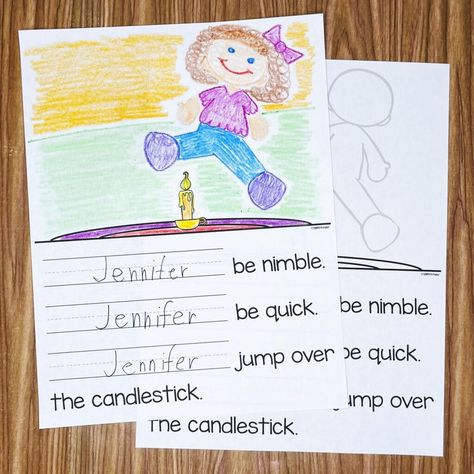 Free Names Activity: Jack Be Nimble - Simply Kinder Kindergarten Nursery Rhyme Activities, Rhyming Activities Kindergarten, Rhymes For Kindergarten, Nursery Rhymes Kindergarten, Jack Be Nimble, Rhyming Preschool, Activity For Kindergarten, Nursery Rhymes Preschool, Nursery Rhyme Theme