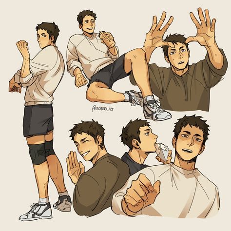 Daichi Sawamura, Volleyball Anime, Natural Disaster, Different Poses, Haikyuu Characters, Haikyuu Fanart, Haikyuu Anime, Haikyu!!, Cartoon Art Styles