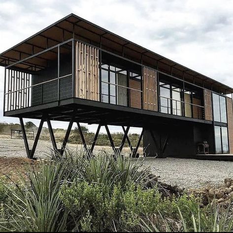 Homes On Stilts, Tiny House Mobile, Tiny Mobile House, Sea Container Homes, Shipping Container Architecture, Storage Container Homes, House On Stilts, Building A Container Home, Container Architecture