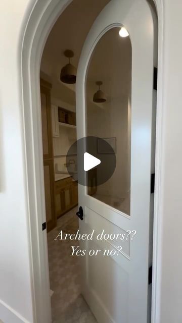 Becki Owens on Instagram: "I love me some arched doors!  We decided to do a few special arched doorways throughout our #rosemaryproject.  We love how this custom arched glass and reeded door turned out. 🤍🤍

Build @splitrockcustomhomes 
Arch @stevetiek 
Door & cabinetry @riverwoodsmill" Diy Arched Pantry Door, Arch Garage Doors, Reeded Door, Arched Doorways, Whiskey Lounge, Becki Owens, Arched Doors, I Love Me, Pantry Door