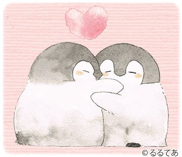 Penguins Drawing, Penguins In Love, Penguin Hug, Hugging Drawing, Penguin Couple, Romantic Boyfriend, Penguin Drawing, Penguin Love, Drawing Wallpaper