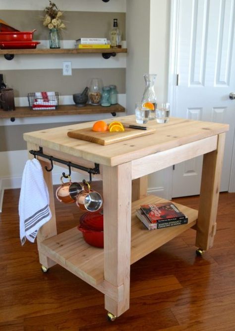 Island Shelves, Cedar Kitchen, Kitchen Cart Island, Diy Kitchen Cart, Island On Wheels, Portable Kitchen Island, Freestanding Kitchen Island, Industrial Kitchen Island, Mobile Kitchen Island