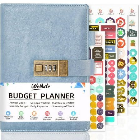 Wemate Budget Planner - Monthly Budget Book with Lock, Undated Expense Tracker Notebook/Bill Organizer to Manage Your Money, Financial Planner & Accounts Book, Start Anytime, A5, Light Blue digitalplannergirl #ramadandayplanner📊. Book With Lock, Budget Journal, Tracker Notebook, Bill Organizer, Money Planner, Manage Your Money, Money Financial, Bill Organization, Monthly Budget Planner