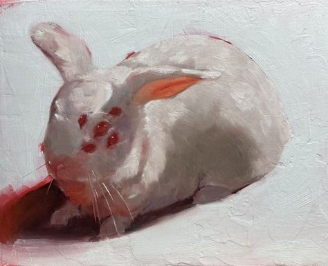 Journal 2024, Painting Board, Spooky Art, Sketchbook Inspo, Bunny Painting, Rabbit Painting, Art Major, Bunny Drawing, Rabbit Art