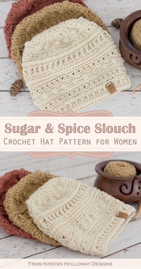 Slouch Hat Pattern, Slouchy Hat Pattern, Crochet Slouch Hat, Crochet Slouchy Hat, Amigurumi Minta, Easy Crochet Hat, Crochet Winter Hats, Crocheted Hats, Womens Crochet Patterns