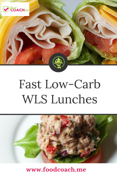 Fast Low Carb Lunches after Bariatric Surgery - recipes easy to make ahead for fast lunches through the week after WLS. Gastric Sleeve, Bypass or DS Bariatric Lunches, Low Carb Lunches, Bariatric Recipes Sleeve, Bypass Recipes, Stomach Sleeve, Gastric Bypass Recipes, Vsg Recipes, Sleeve Recipes, Wls Recipes