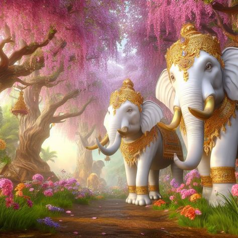 Abundance Images, Golden Elephant, Elephant Wallpaper, Lucky Wallpaper, Ram Ji, Golden Buddha, Indian Women Painting, Thai Buddha, Ganesh Photo