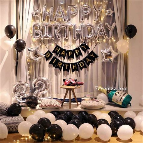 Balloon decoration in Kolkata by 7eventzz Birthday Lights Decoration, Gold Balloons Decorations, Princess Birthday Decorations, Balloon Arch Decorations, Gold Birthday Decorations, Hall Decorations, Birthday Decorations At Home, Birthday Lights, Birthday Party Planner