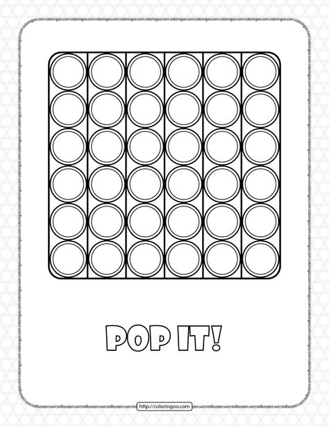 Pop It Template, Popit Printables, Pop It Letters, Pop It Border, Pop It Alphabet Activities, It Coloring Pages, Diy Fidgets, Pokemon Ninetales, Swan Birthday