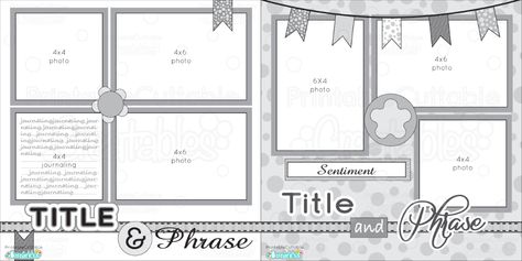 Free Printable Scrapbook, Scrapbooking Basics, Scrapbook Sketches 12x12, Family Scrapbook Layouts, 12x12 Scrapbook Layouts, Scrapbook Borders, Simple Scrapbook, Scrapbook Titles, Scrapbook Layout Sketches