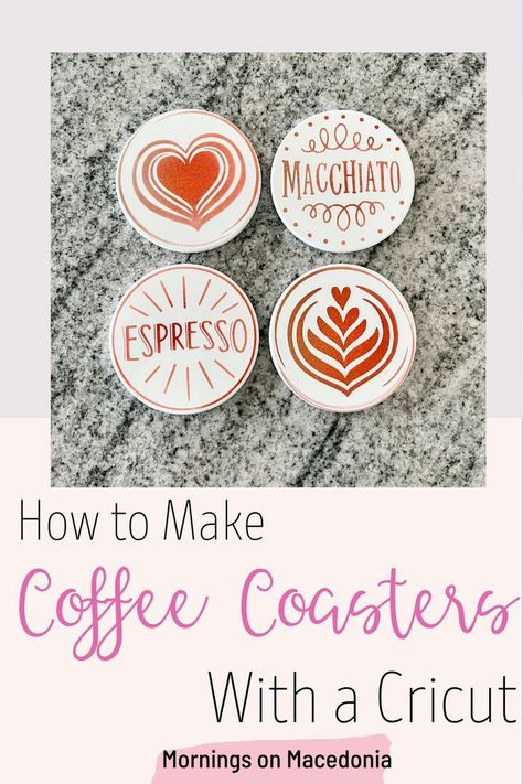 Coasters With Cricut, Espresso How To Make, Heat Press Projects, Make Coasters, Make Coffee, How To Make Coasters, Coffee Coasters, Cricut Explore Air 2, Diy Cups